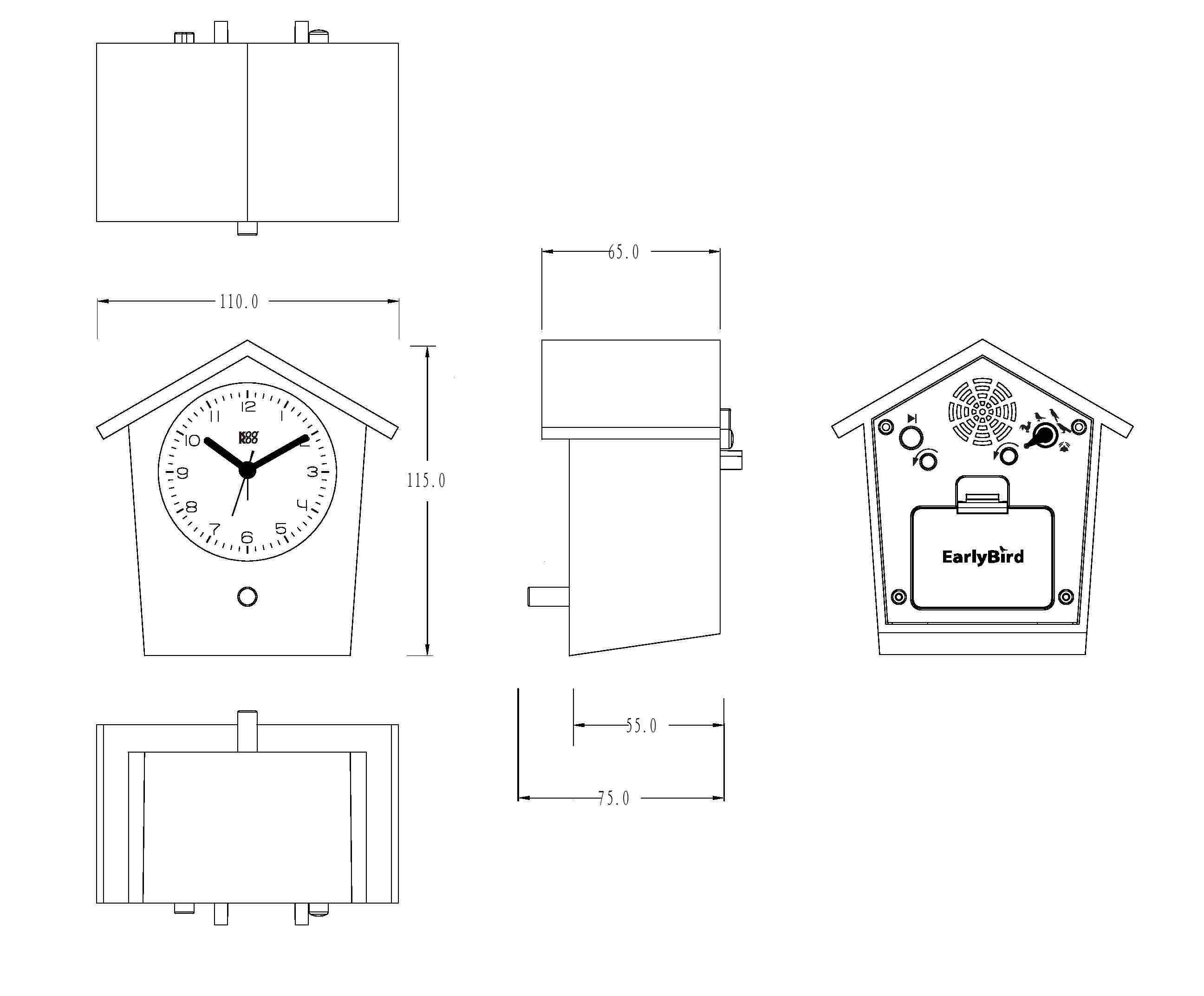 EarlyBird Birdsong Alarm Clock KOOKOO US