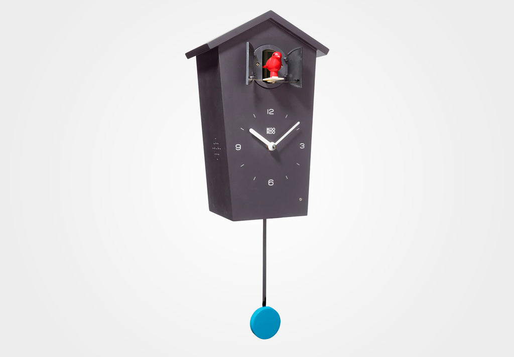 KOOKOO BirdHouse modern cuckoo clock, modern design wall clock with cuckoo or 12 natural bird voices (field recordings)